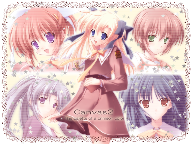 Anime girls pink purple long free wallpaper for desktop - medium preview image