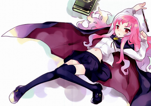 Pink hair girl laying radio free wallpaper for desktop - medium preview image
