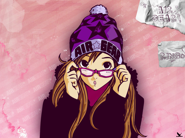 Girl beanie glasses purple hat free wallpaper for desktop - medium preview image