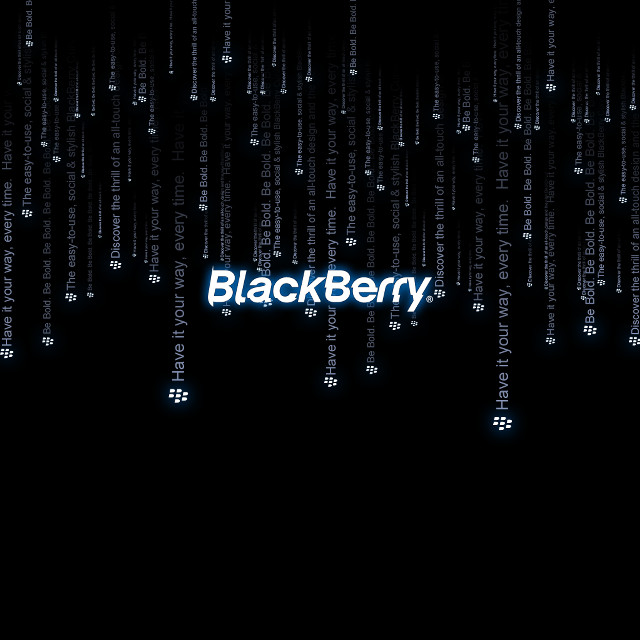 Black background blue blackberry logo free wallpaper for tablet - medium preview image