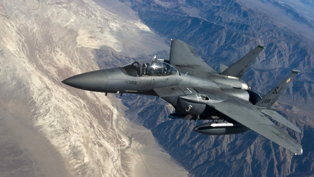 Fighter jet flying mountain range #4 free wallpaper for desktop - medium preview image