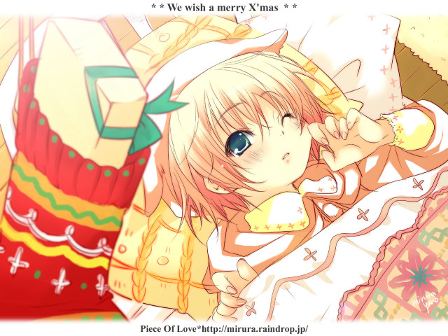 Girl bed pillow blanket anime free wallpaper for desktop - medium preview image