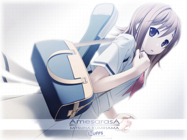 Girl sad suitcase backpack school free wallpaper for desktop - medium preview image