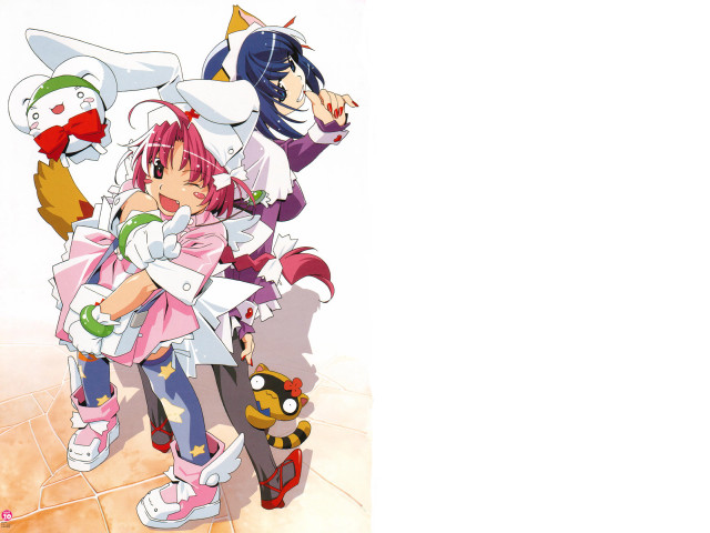 Anime characters tilefloor whitewall toyism free wallpaper for desktop - medium preview image