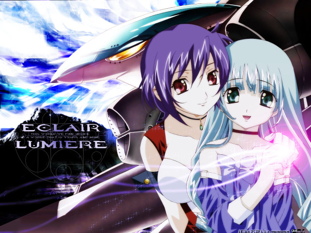 Eclair lumiere anime girls plane free wallpaper for desktop - medium preview image