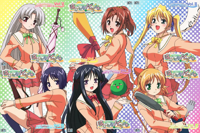 Anime girls green objects school free wallpaper for desktop - medium preview image