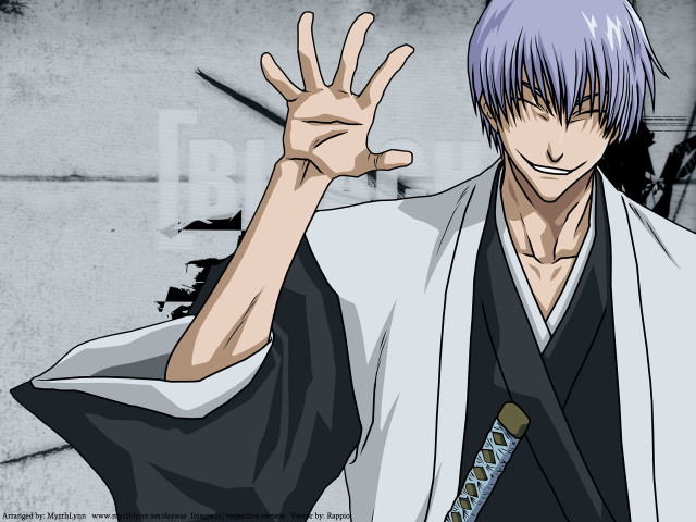 Purple hair kimono sword waving free wallpaper for desktop - medium preview image
