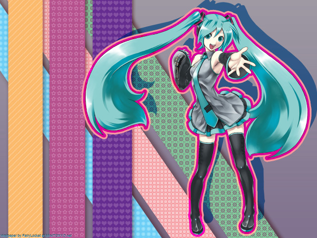 Blue haired girl anime hatsune free wallpaper for desktop - medium preview image