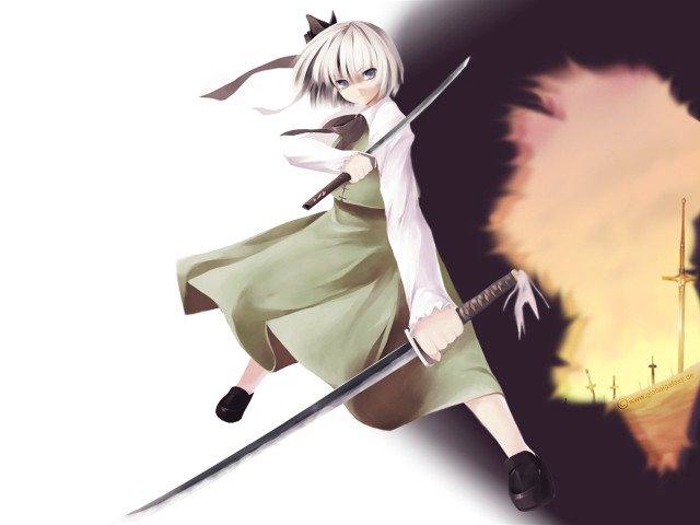 Woman sword windmill sky purism free wallpaper for desktop - medium preview image