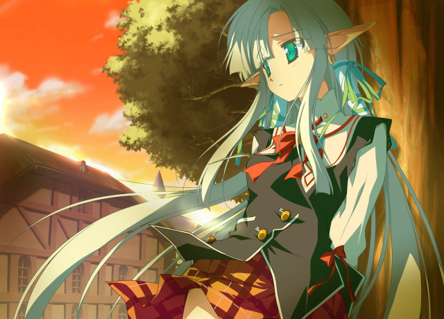 Anime girl white hair sword #4 free wallpaper for desktop - medium preview image