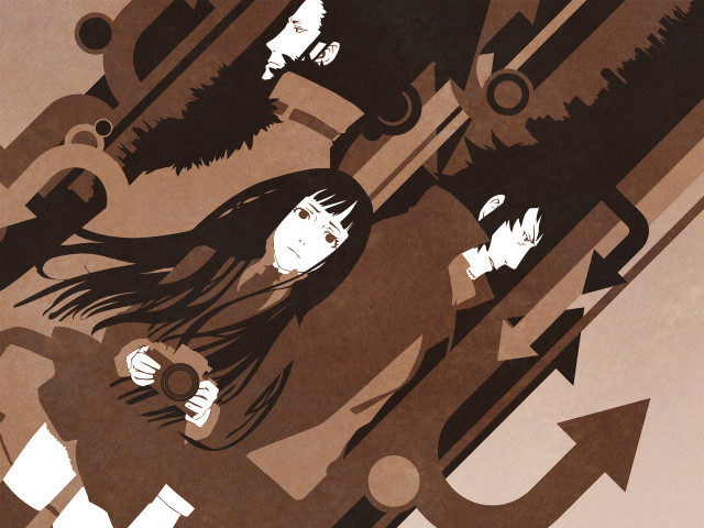 Mirror portrait gear sepia bangs free wallpaper for desktop - medium preview image