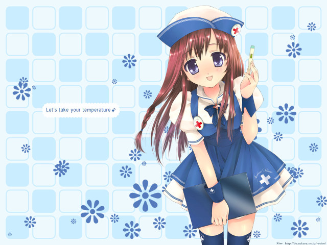 Blue dress girl holding toothbrush free wallpaper for desktop - medium preview image