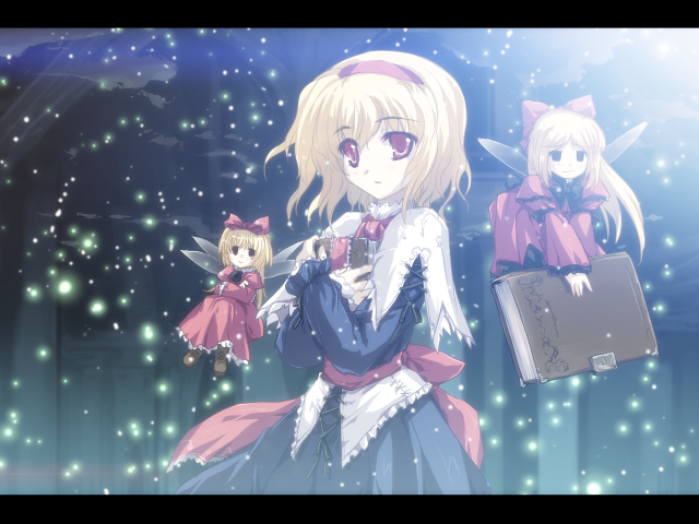 Starry sky blonde dress cat free wallpaper for desktop - medium preview image