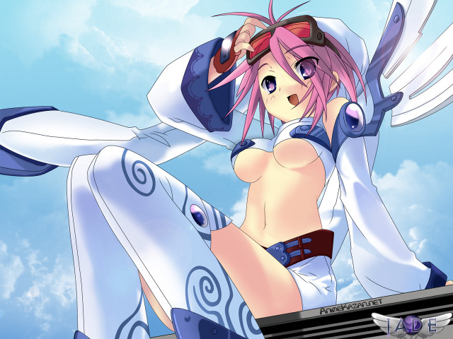 Pink hair wings blue sky free wallpaper for desktop - medium preview image