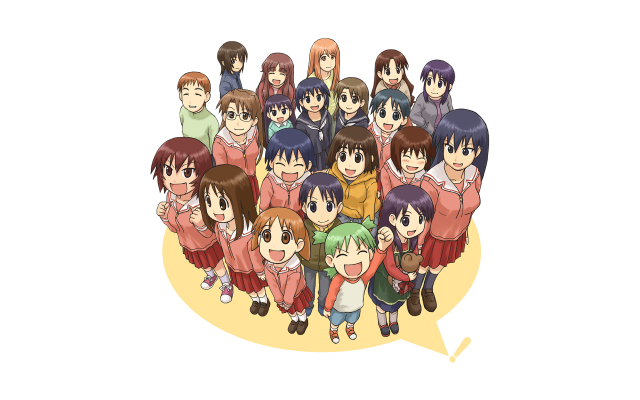 Speechbubble group characters yayoi kasuma free wallpaper for desktop - medium preview image