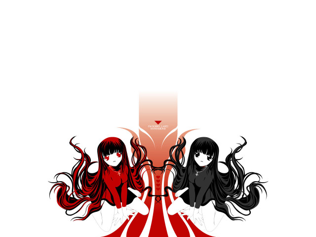 Three anime girls bench cross free wallpaper for desktop - medium preview image