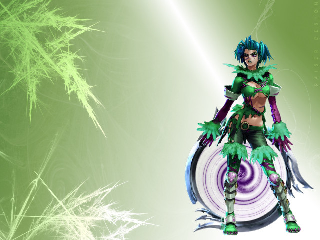 Lyco armor green purple electricity free wallpaper for desktop - medium preview image