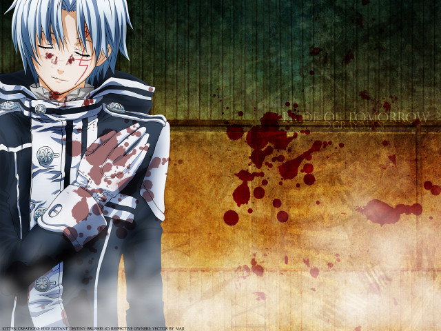 Gothic anime blood splatters whitehair free wallpaper for desktop - medium preview image