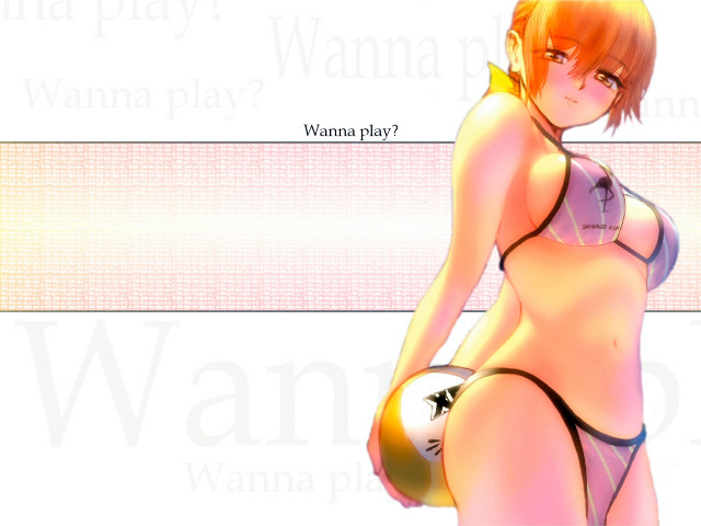 Woman bikini beachball tennis fence free wallpaper for desktop - medium preview image