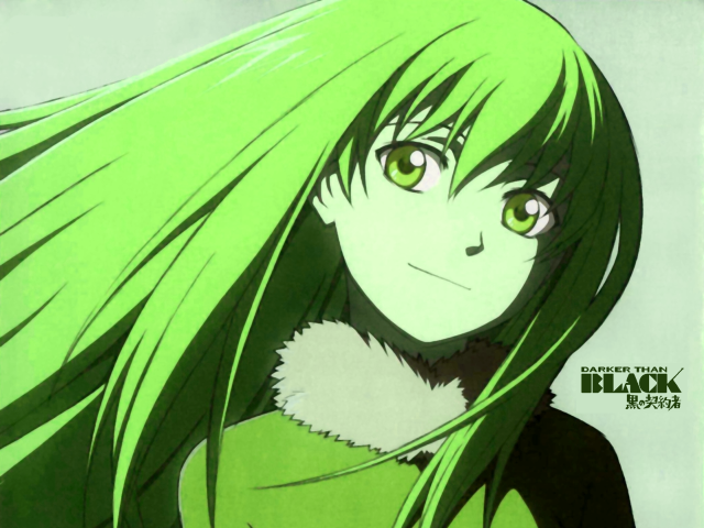 Green hair girl white collar free wallpaper for desktop - medium preview image