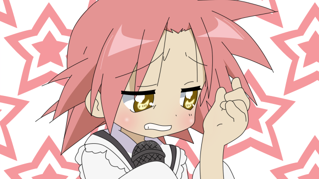 Anime pinkhair yelloweyes starshirt microphone free wallpaper for desktop - medium preview image