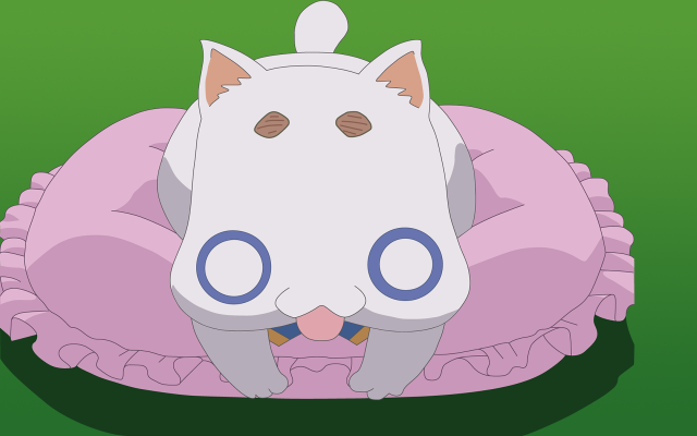 Cat pillow outdoors green gradient free wallpaper for desktop - medium preview image