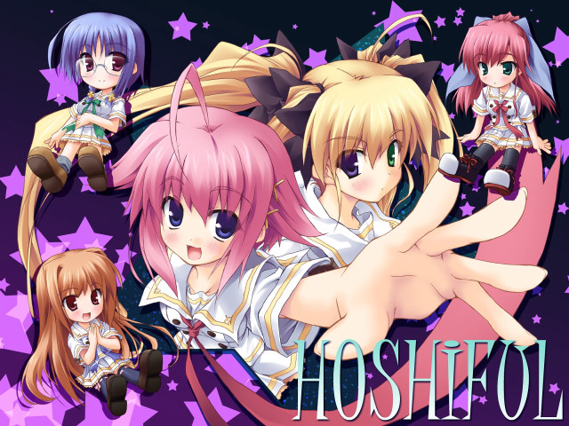 Anime girls starry background ghostrol free wallpaper for desktop - medium preview image