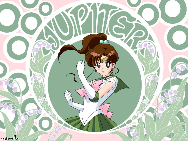 Cartoon character green pink flower free wallpaper for desktop - medium preview image