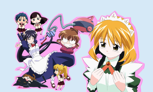 Anime group blue pink white free wallpaper for desktop - medium preview image