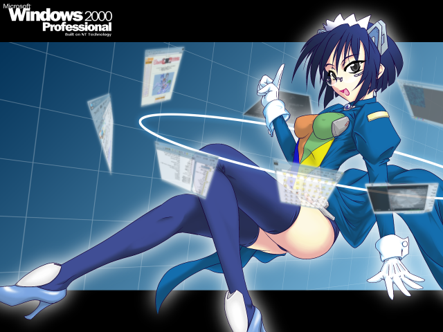 Blue hair manga honeycomb gloves free wallpaper for desktop - medium preview image