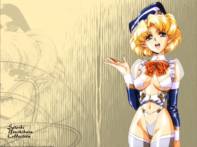 Cartoon elf blonde fish hat free wallpaper for desktop - medium preview image