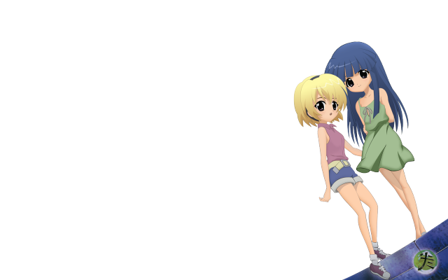 Anime girls ramp holding hands free wallpaper for desktop - medium preview image