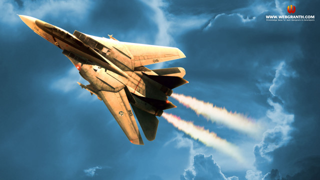 Jet flying cloudy sky rainbow free wallpaper for desktop - medium preview image