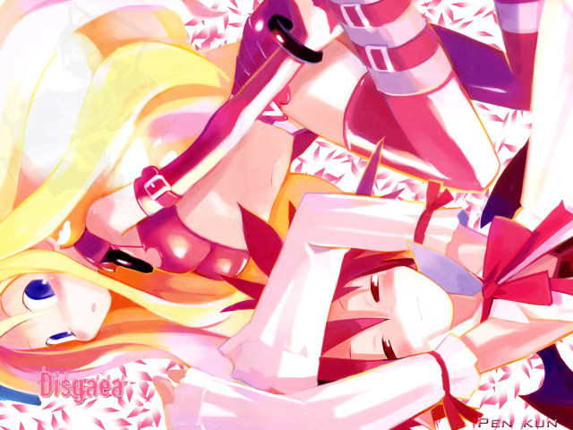 Cartoon girls bed blonde pink free wallpaper for desktop - medium preview image