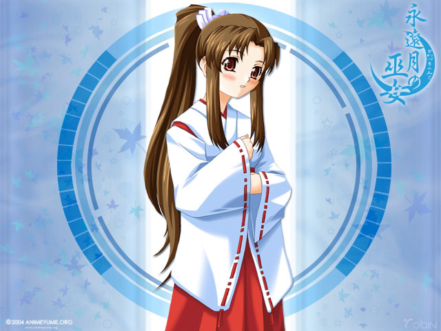 Red dress girl ponytail blue free wallpaper for desktop - medium preview image