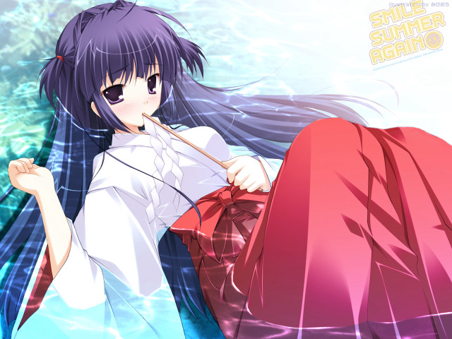 Girl water long hair miko free wallpaper for desktop - medium preview image