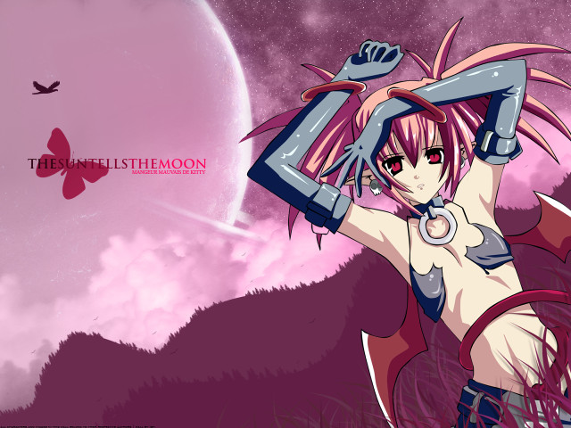 Pink haired demon girl sword free wallpaper for desktop - medium preview image