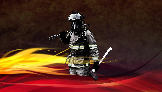Firefighter fire hose armor heroic free wallpaper for desktop - medium preview image