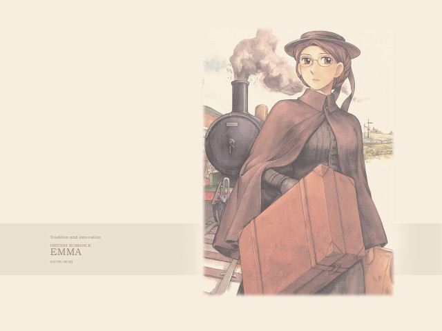 Woman browncoat hatsuitcase train smoke free wallpaper for desktop - medium preview image