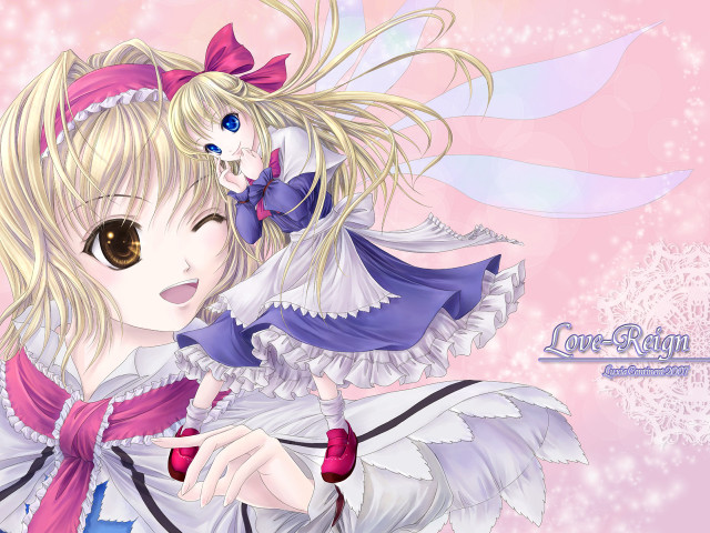 Anime girl bow head dress free wallpaper for desktop - medium preview image