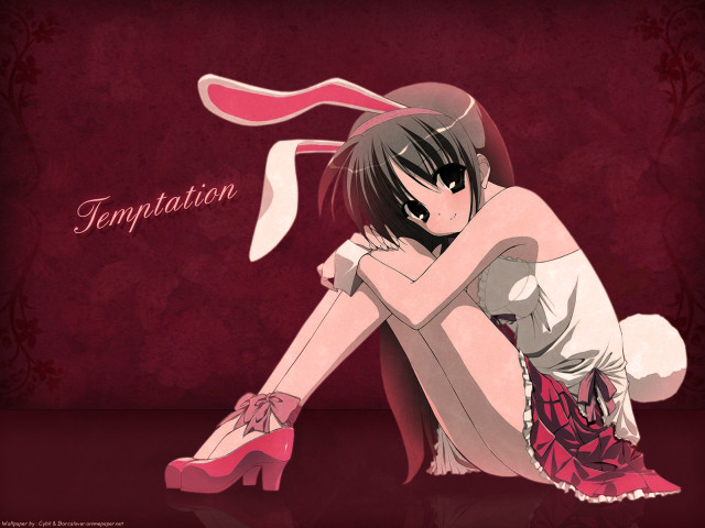 Gothic anime woman rabbit ears free wallpaper for desktop - medium preview image
