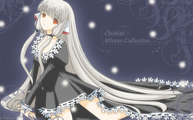 Anime girl white hair black #3 free wallpaper for desktop - medium preview image