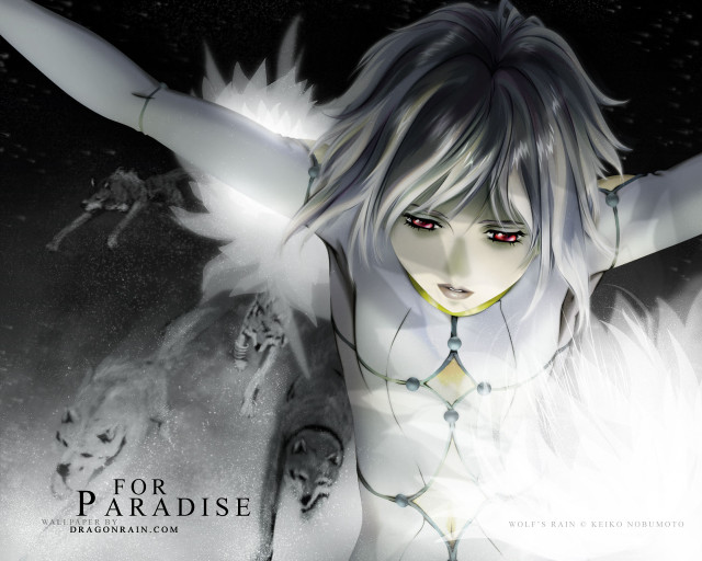 White angel woman wolf moon free wallpaper for desktop - medium preview image