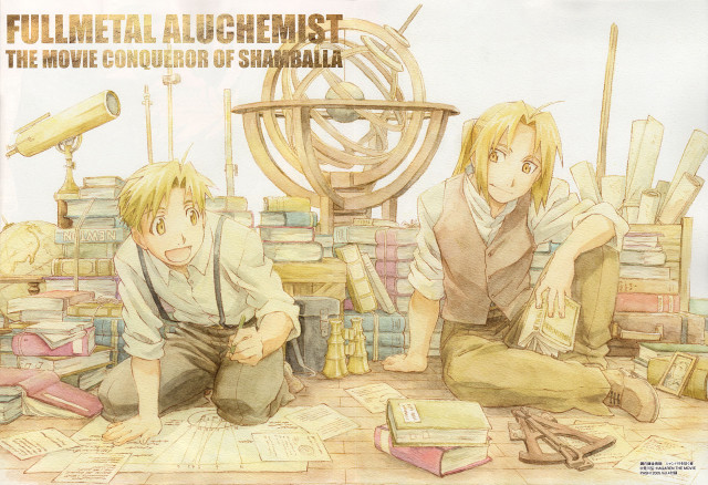 Elric brothers reading telescope books free wallpaper for desktop - medium preview image