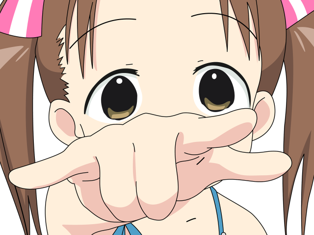 Cartoon girl big nose pink free wallpaper for desktop - medium preview image