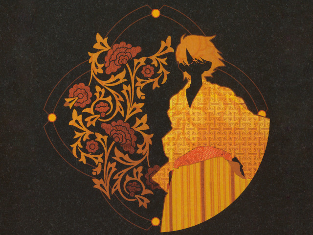 Yellow dress flower face mucha free wallpaper for desktop - medium preview image