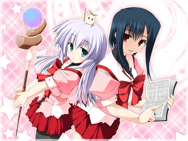 Anime girls pink outfit cat free wallpaper for desktop - medium preview image