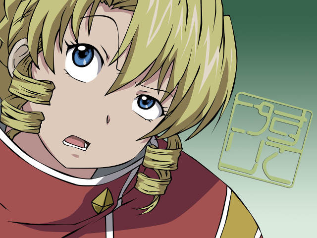 Blonde anime serious blue eyes free wallpaper for desktop - medium preview image