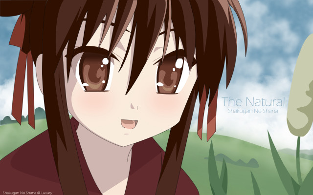 Anime girl brown eyes long free wallpaper for desktop - medium preview image
