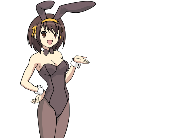 Bunny costume wine pointing anime free wallpaper for desktop - medium preview image